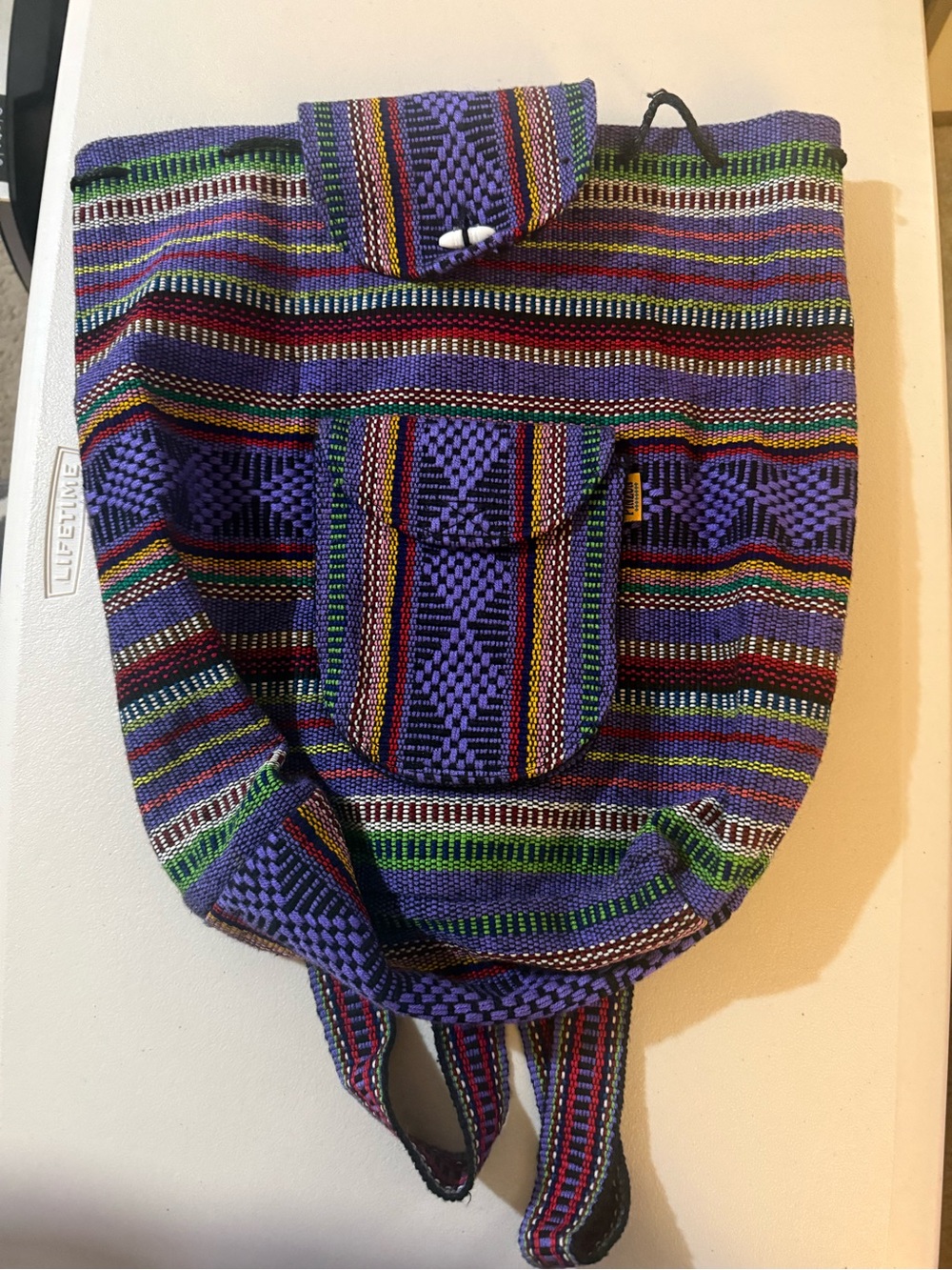 Handwoven Purple Multicolor Ethnic Backpack